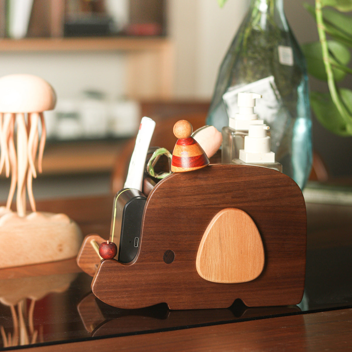 Elephant Slide Wooden Storage Box