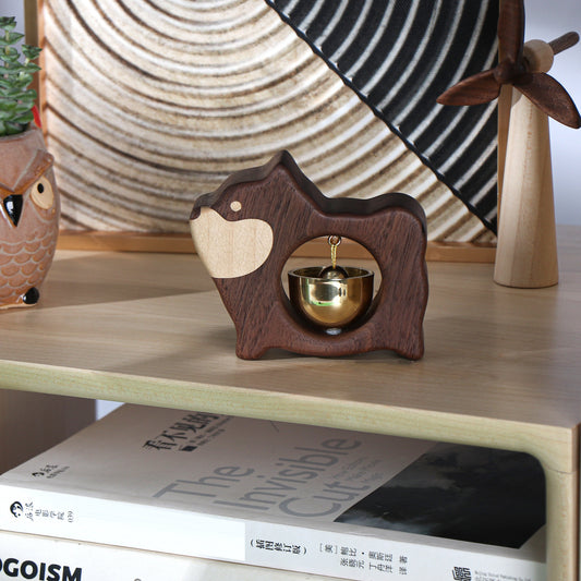 Solid Wood Dog-Shaped Doorbell