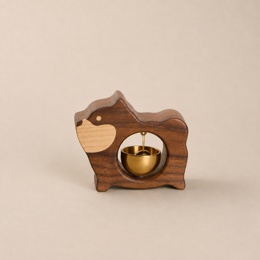 Solid Wood Dog-Shaped Doorbell