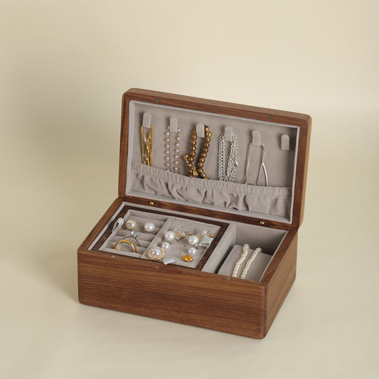 Rectangular Gilded Wooden Jewelry Box
