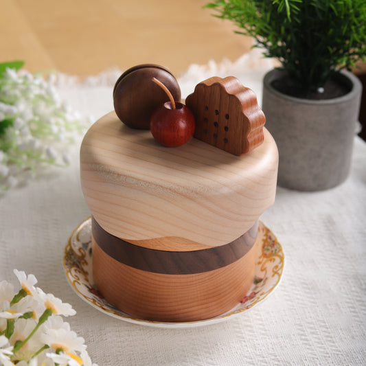 Wooden Jewelry Box in the Shape of a Cake
