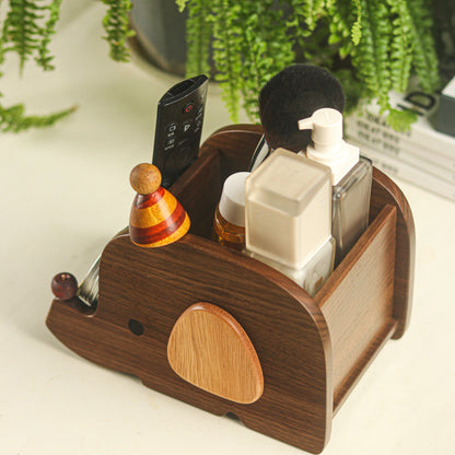 Elephant Slide Wooden Storage Box