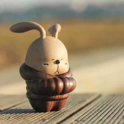 “Cold Rabbit” Wooden Ornament