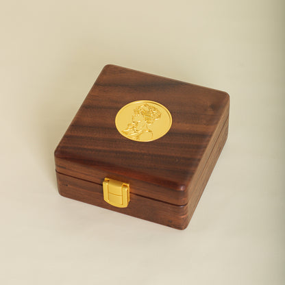 Square Gilded Wooden Jewelry Box