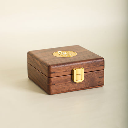 Square Gilded Wooden Jewelry Box