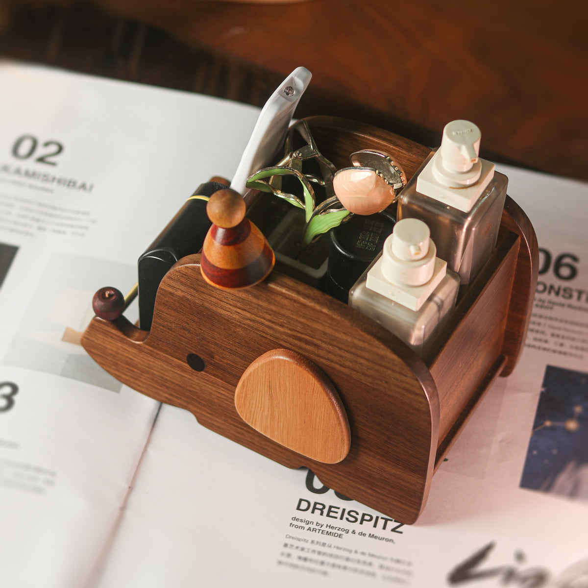 Elephant Slide Wooden Storage Box