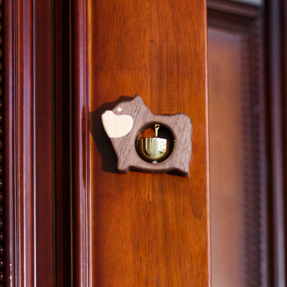 Solid Wood Dog-Shaped Doorbell