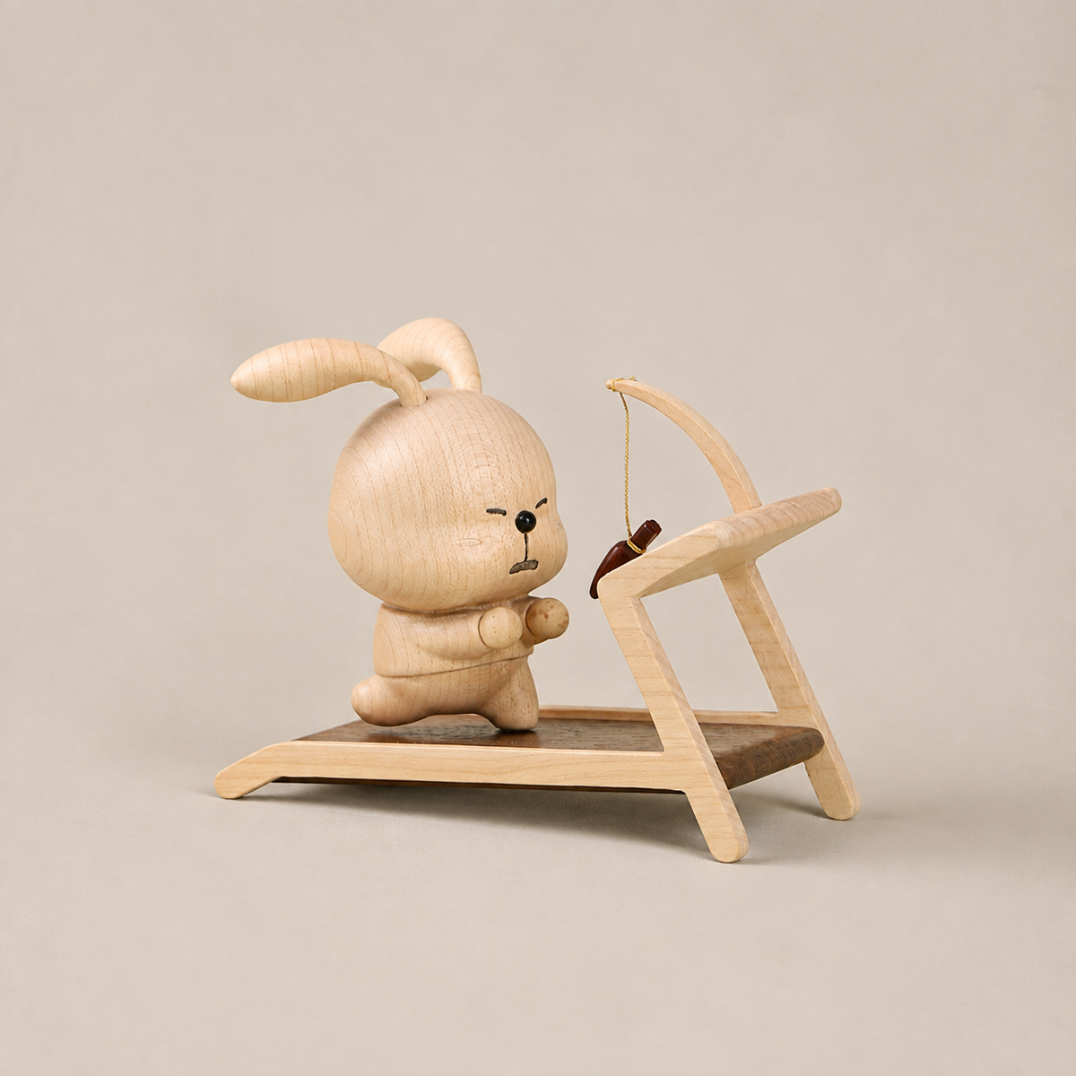 Wooden Rabbit Sports Figurine