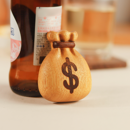 Wooden Bottle Opener in the Shape of a Purse