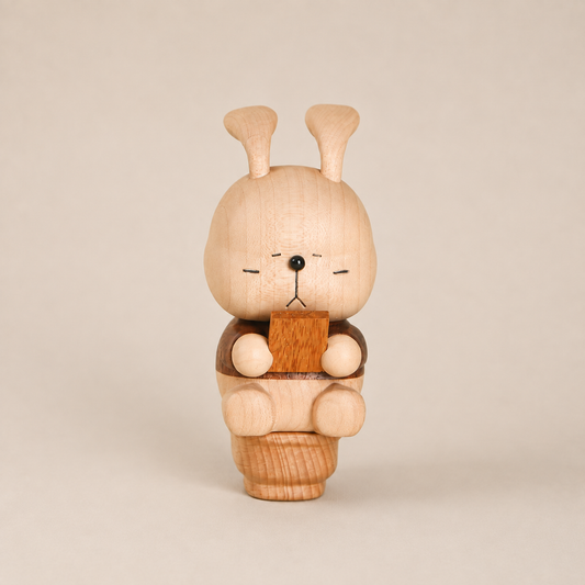 Wooden Bunny Toilet Ornament