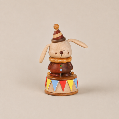Wooden Circus Rabbit Ornament