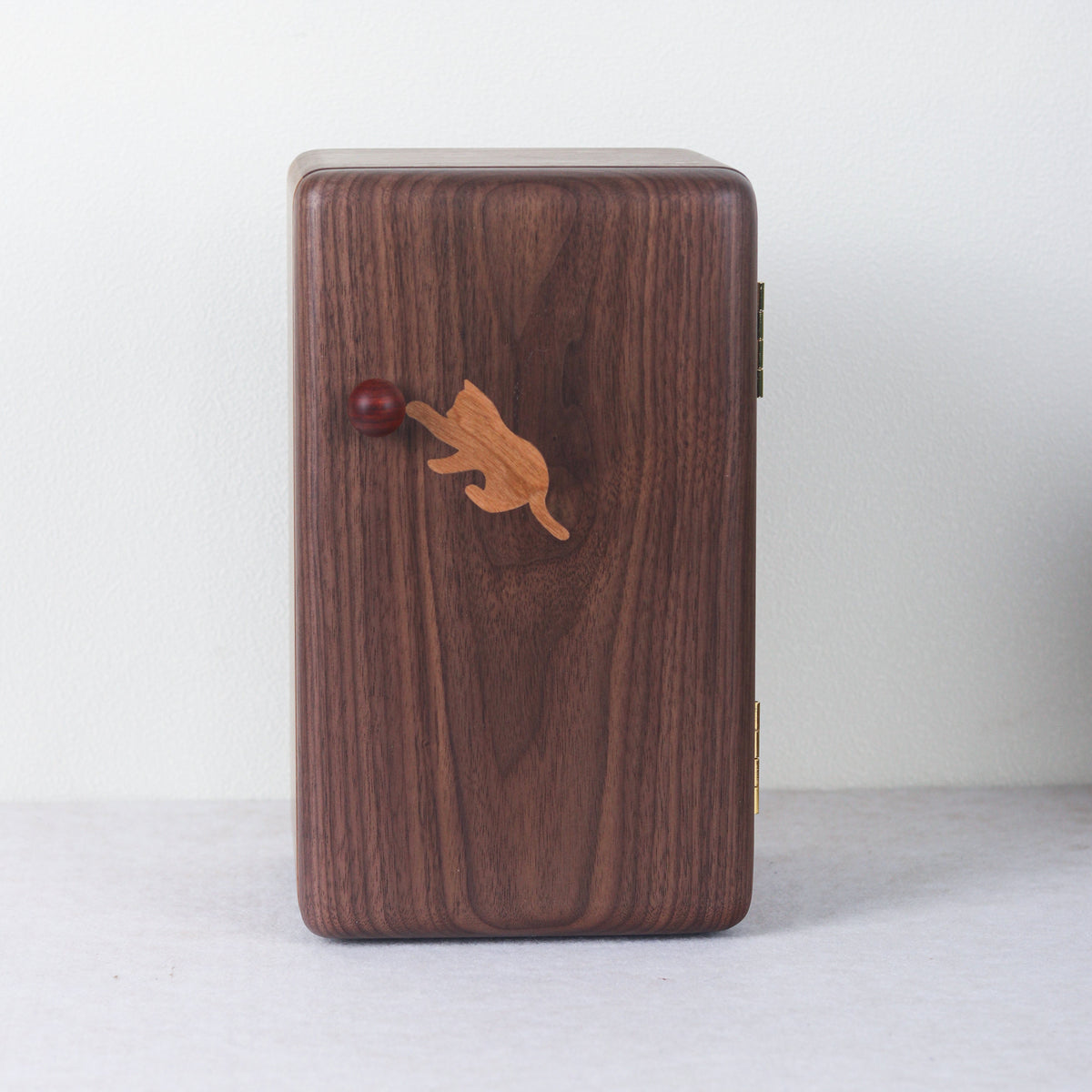 Wooden Jewelry Box with Cat Design