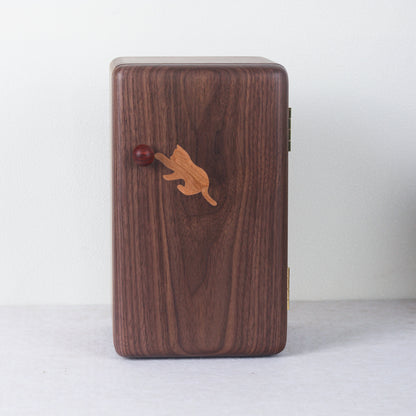 Wooden Jewelry Box with Cat Design