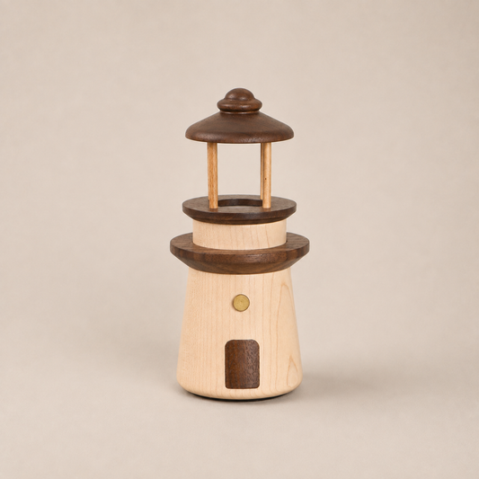 Handcrafted Black Walnut and Maple Night LightA Sophisticated