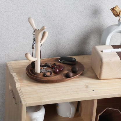 Wooden Tray with Tree Bud Design