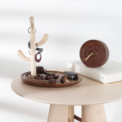 Wooden Tray with Tree Bud Design