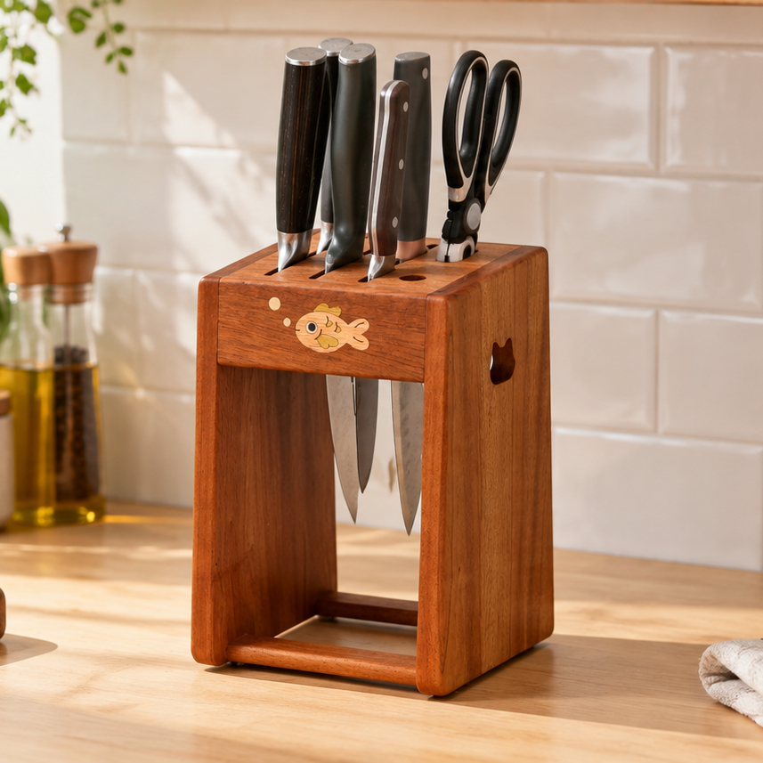 OUI oui-knife-block-fish home scene square photo