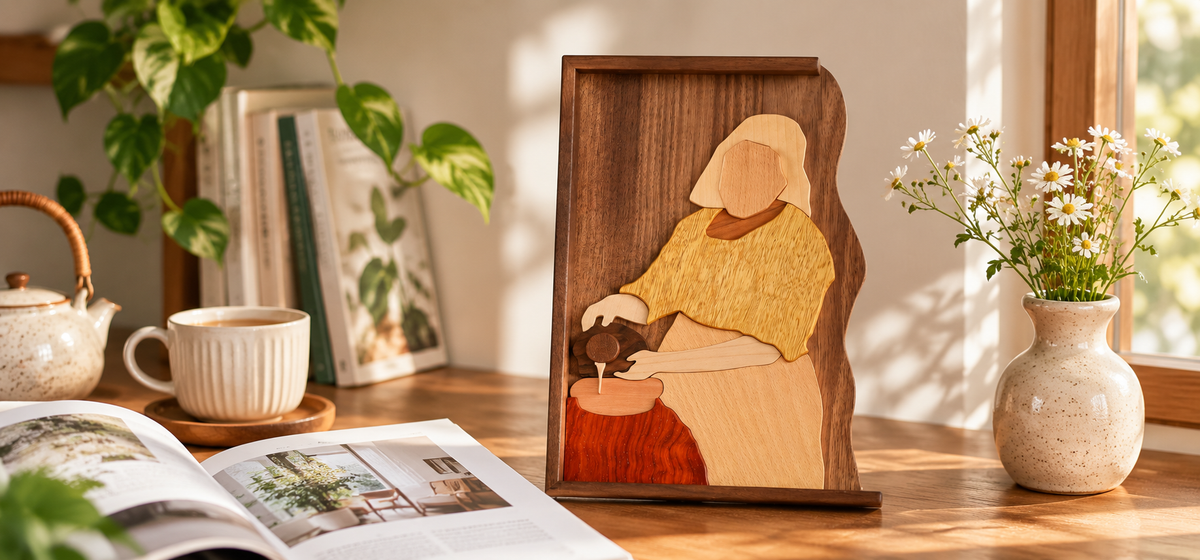 A Maid Cares for a Wooden Puzzle Picture — product detail